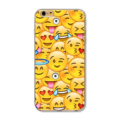 Big Big Xuan Iphone 6 6S Case,Funny Emoji Printed Case Transparent Soft Tpu Black Protective Cover For Apple Iphone 6 6S 4.7 Inch (Pattern 1) (7706081635744)