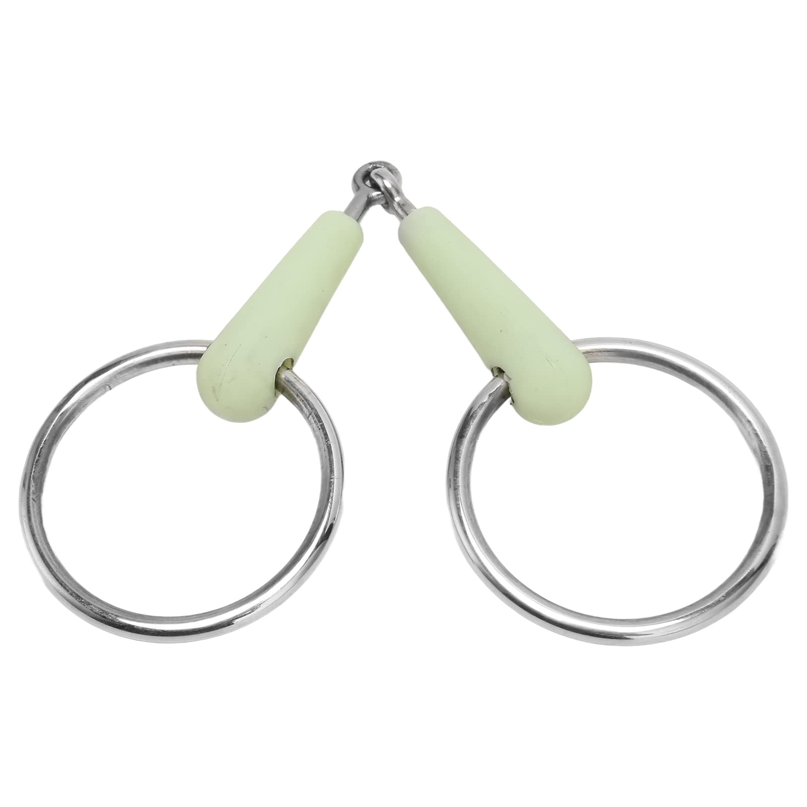 Qcwwy Horse Snaffle Bit Rubber Wrapped Stainless Steel Loose Ring Horse Mouth Bit for Training Riding Bit Stainless Steel Horse Ring Hollow Bit Loose Mouth Bit Roller