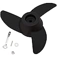 U-BCOO Propellers Electric Outboard Motor Prop for 55lb, 62lb, 86lb Trolling Motors Mount Accessories/Boat 3-Blades (Black)