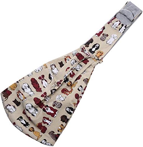 ChezAbbey Pet Dog Sling Carrier Hand Free Reversible Pet Papoose Bag Soft Pouch and Tote Design Adjustable Outdoor Travel Sling Bag Carrier for Dogs Cats Double Sides