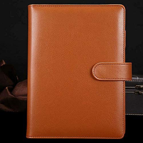 Supertool A5 Leather Soft Notebook, 1pcs PU Binder Notebook Refillable Planner Binder Inserts 6 Ring Journal for Business Men & Women Gifts Diary Handmade Personalized (Browm)