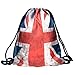Ababalaya 3D Print Drawstring Backpack Rucksack Shoulder Bags Gym Bag, British Flag
