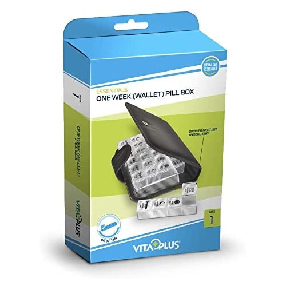 VITAPLUS ONE Week (Wallet) Pill Box with Insert Card