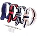 4pc 20mm Nato Ss Nylon Striped Blue ,Blue/coffee,black/grey,black/red Replacement Watch Strap Band