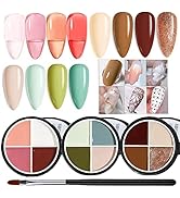 2022 Upgraded Gel Nail Polish Set, 12 Colors Solid Gel Polish Jelly Nude Pink Pudding Gel Green B...