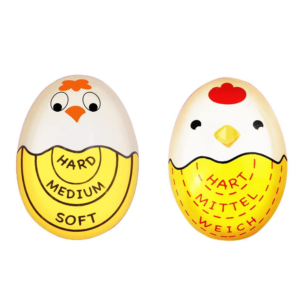 Finyoffiy 2 Pack Egg Timer for Boiling Eggs Hard Boiled Egg Timer That Changes Color When Done (2)