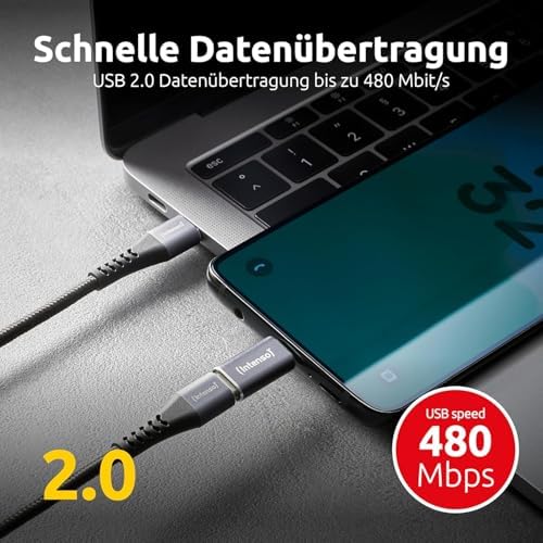 Adaptador USB-C para microUSB (C480M) 3 unidades, 480 Mbps, USB 2.0 de alta velocidade, OTG, Alumínio, cinzento