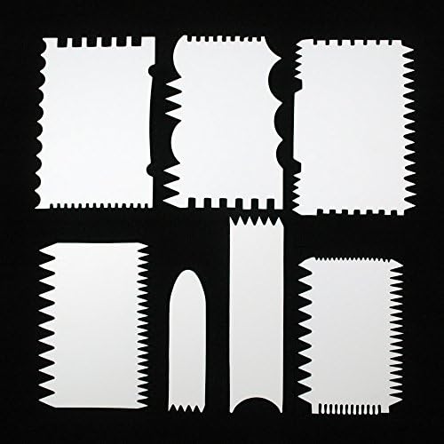 Cake Scraper 7 Pcs Set, GUGUJI Cake Edge Decoration Smoother Tools Scraper