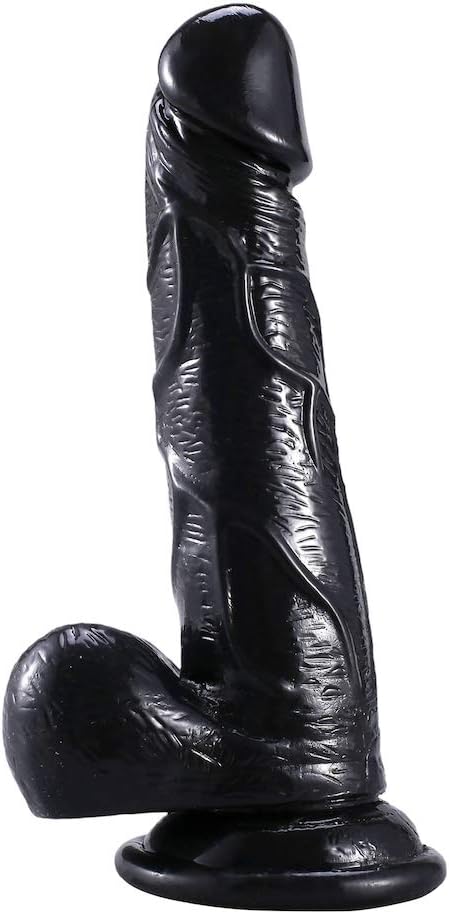 Dihouse Black Soft Silicone Simulation Small Size 7 Inch S'uc-Tion Cup Dìdlõs Ma'ssa-ger for Couple