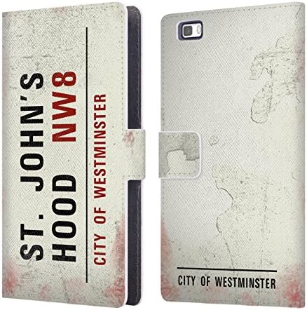Official City Of Westminster St John Wood Vintage Street Signs 3 Leather Book Wallet Case Cover For Huawei P8lite / ALE-L21