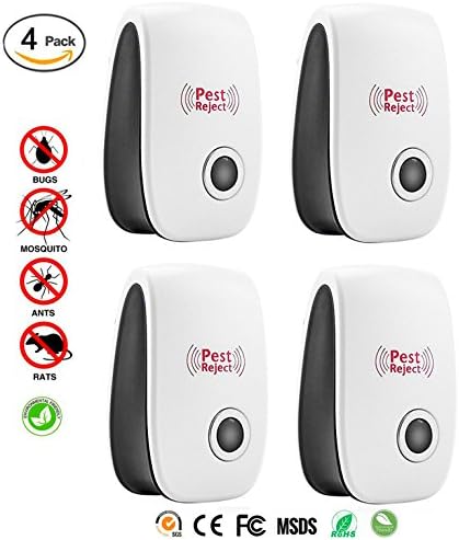 LEDOO (2017 UPGRADED TECHNOLOGY) 4 Packs Pest Control Electric Ultrasonic Repellent ,No Noise ,Best Electronic Pest Repeller Plug in for Mice, Mosquito, Roaches, Spider,Insects and Rodents, 100% Safe