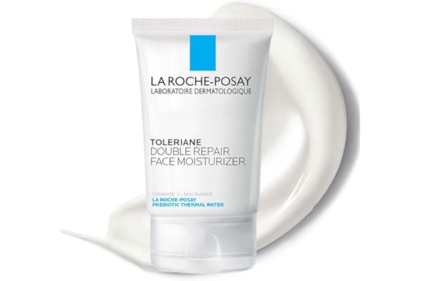 La Roche-Posay Toleraine Skin Care Set, Double Repair Face Moisturizer 100ml & Purifying Foaming Facial Cleanser 50ml, Oil Fr