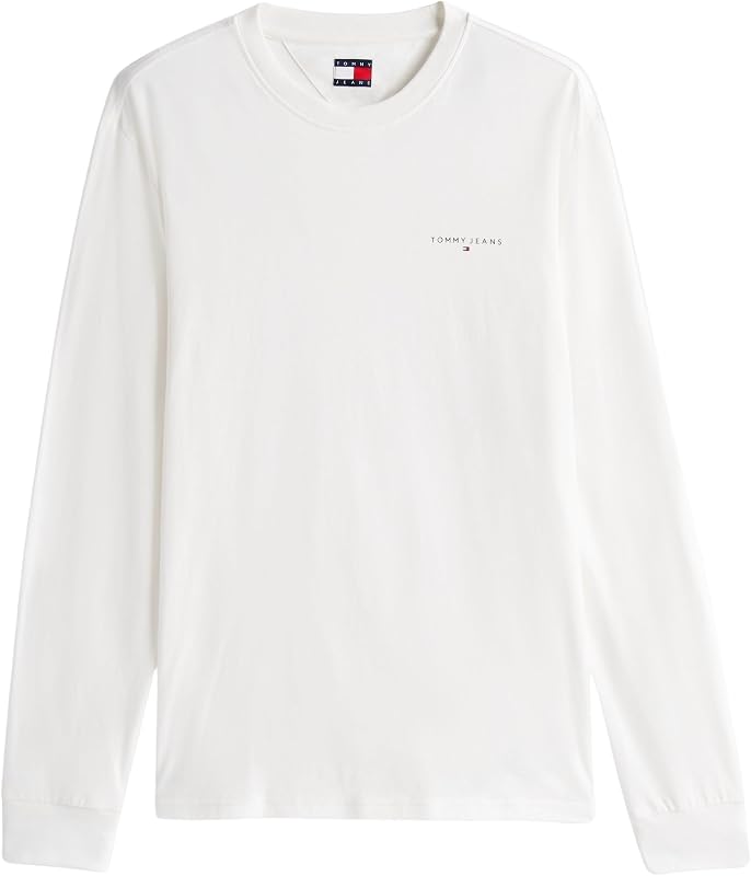 Herren Langarmshirt Slim Chest Linear aus Baumwolle, Weiß (Ecru), XL