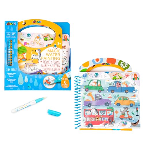 6301779 Juego para colorear Conducir y volar, 3 en 1 Creativo Set con juegos, pegatinas e imágenes para colorear, DIY, bloque de actividades para niños a partir de 3 años