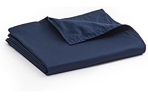 YnM Cotton Duvet Cover for Weighted Blankets (Navy, 41''x60'')