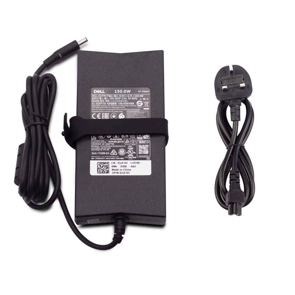 New Genuine Original AC Adapter 19.5V 6.7A 130W Compatible with Dell HA130PM160 Laptop Charger with 4.5mm x 3.0mm Pin Size Connector + 1 Year Warranty - Sold By Wikiparts