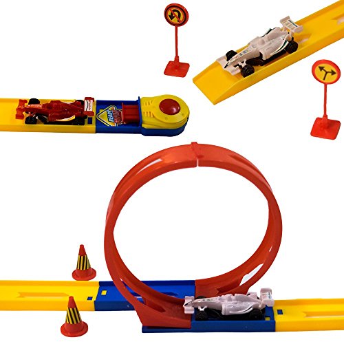 TukTek Kids First Super Loop Race Car Shooter Toy Racetrack Set for Boys and Girls