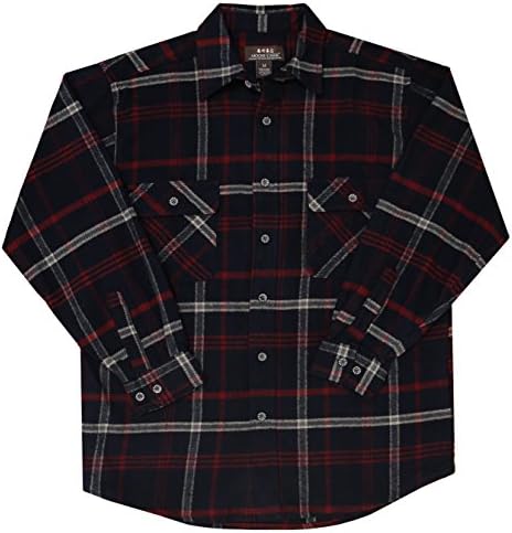 Moose Creek Men's Plaid Flannel Cotton Button Down Shirt,X-Large,Navy