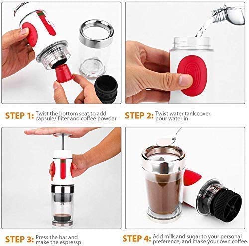 PXX Kaffeemaschine Kaffee-Maschine, Bewegliche Handpresse Kaffeemaschine, Minihand Espresso Pods Kaffee-Kapsel-Maschine… – Bild 8