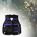Tinksky Tactical Vest Adjustable for Nerf N-Strike Elite Battle Game gifts for men (Black+Blue)
