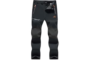 MAGCOMSEN Men's Winter Pants Fleece Lined Ski Snow Pants Water Resistant 4 Zip Pockets Outdoor Pants