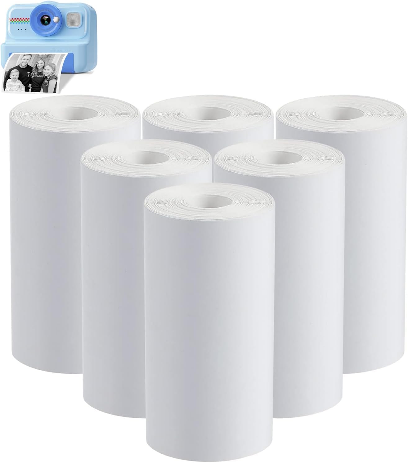 Photo 1 of Instant Cameras Instant Print Paper, 6 Rolls Black & White Print Paper for KC02 Kids Instant Print Camera, NO-Ink HD Printing Thermal Print Paper Set - 6 Meters