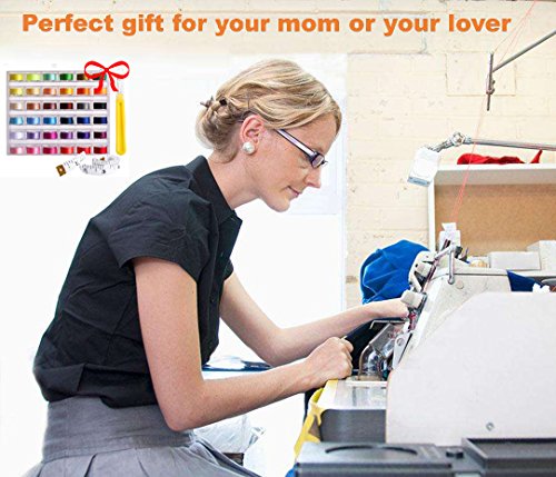 image for 36 Pcs Bobbins and Sewing Thread with Case and Soft Measuring Tapes,St