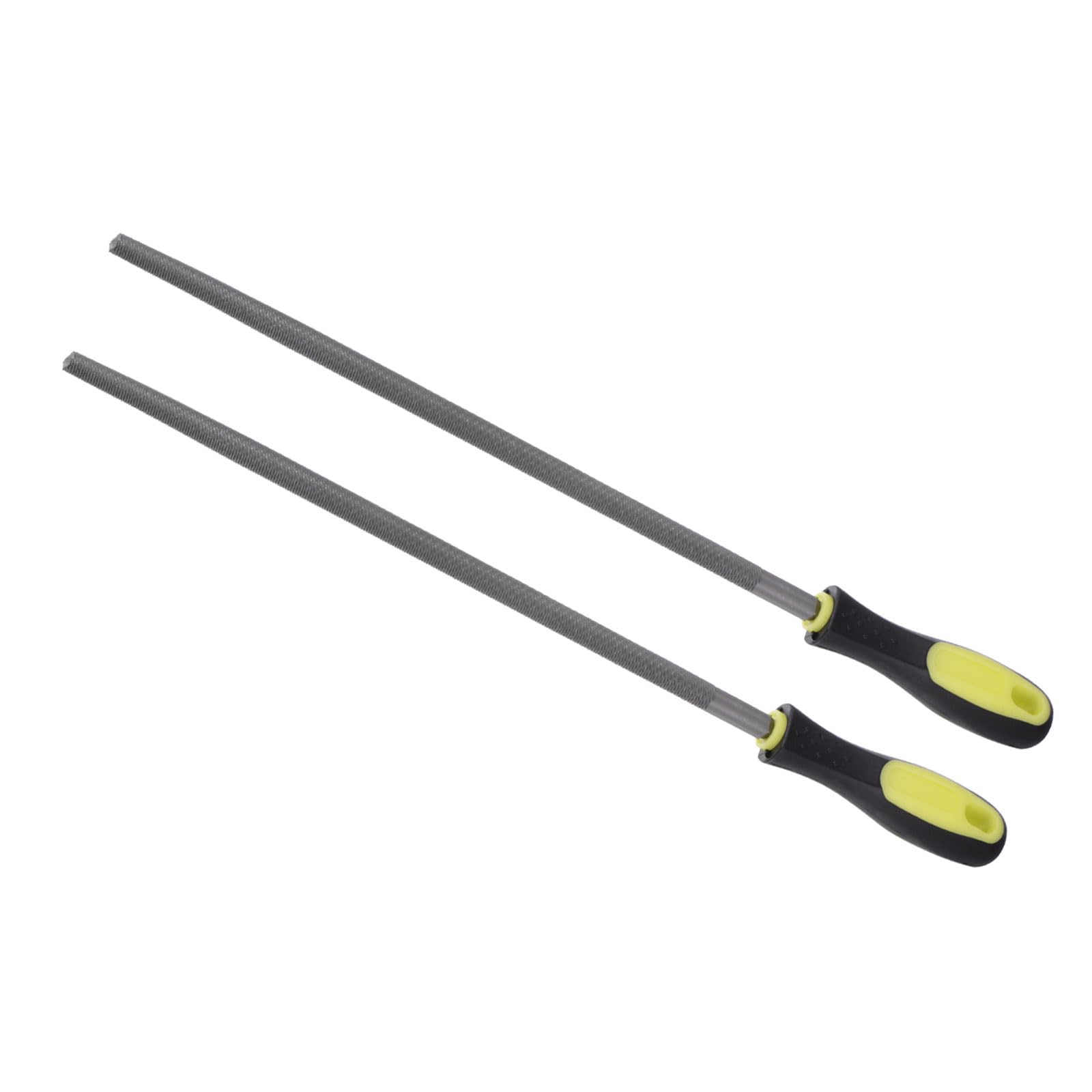 CoCud Round File, | 12 Inch File Length |, High Carbon Steel Medium Cut File Hand Rasp with Anti-Slip Grip Handle - (Applications: for Shaping Metal Wood Plastic), 2-Pieces