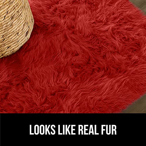 Gorilla Grip Fluffy Faux Fur Area Rug, Rubber Backing, Machine Washable
