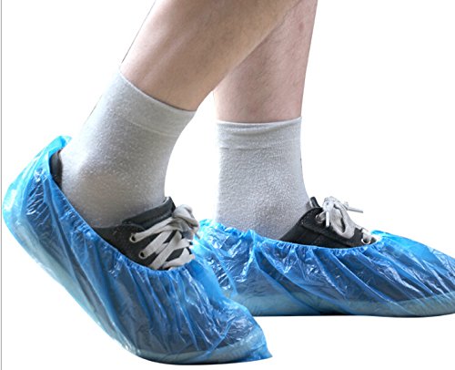 HSOMiD Medical Booties Shoe Covers Non Slip Package of 50 Pairs (B Type / Blue)