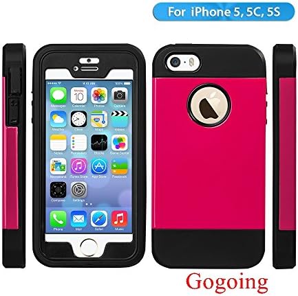 iPhone 5S Case, iPhone 5 Case,Gogoing Iphone 5S Shockproof Dirtproof Snowproof Super Defender Series Inchangable Back Cover Case For Apple iphone 5/5S Built-in screen protection (Pink)