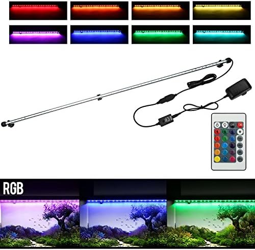 ROSE T 5050 SMD RGB Fish Tank Light IP68 Aquarium LED Strip Lighting Bright Set UK Plug Underwater Submersible (78cm/30.7inches)