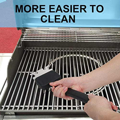 Grill BBQ Cleaning Brush with Scraper.Only 16 pieces of wire-steel Bristle Free&Brushless.No rub off. Strong cleanliness 100% rust-proof stainless steel antislip Long Handle Nylon durable with beer bo - Thumbnail 6
