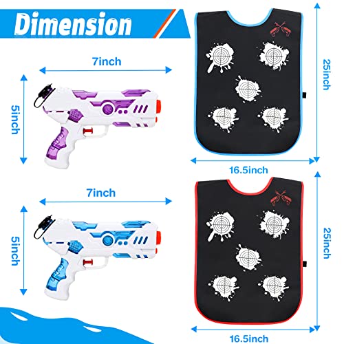 Water Guns & Water Activated Vests, 2 Pack Super Water Blaster Soaker Squirt Guns & Target Vests
