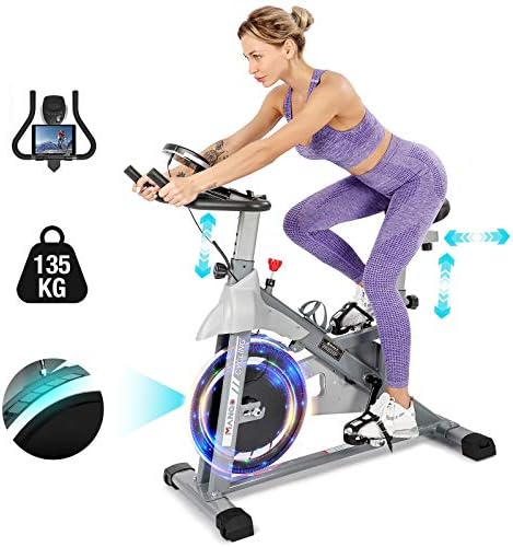 Amazon Mangoエアロバイク 静音マグネット式フィットネスバイク 一年保証 本格トレーニングスピンバイク 負荷無段階 ハンドル サドル調節可能 家庭用エクササイズバイク デジタルメーター スマホホルダー 移動キャスター付き 135kg耐荷重 自宅ダイエット漕ぎマシン