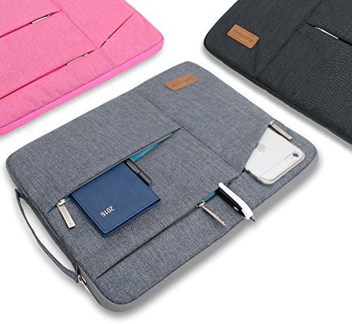 INNTZONE Multi Organizer 4 Pockets Laptop Sleeve Case 11inch~13.3inch PINK [All-in-one and Handle type] Waterproof Shock Absorption Clutch bag Business Suitcase file