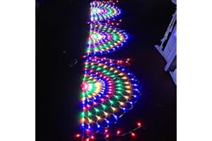 LED Net Light, 3 * 0.6m Triple Screen 414 LED Peacock Mesh Light String, Waterproof Outdoor Tree Shrub Courtyard Garden Decor