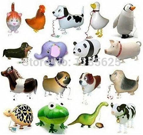 25pcs/lot different style walking animals balloon walking pet balloon, Aluminum Foil Helium balloon animal