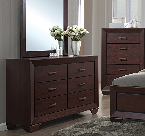 Coaster Fenbrook 204393 59" Transitional Six Drawer Dresser in Dark Cocoa
