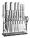 Chefrock 17 Piece Stainless Steel Kitchen Knife Set - Culinary Knife Set With Acrylic Stand Block - Includes Sharpener And Steak Knives Set - Best Gift Knife Block Set