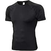 CICI FIVE Men's Compression Shirt Short Sleeve Athletic Workout T Shirt Quick Dry Undershirts Baselayer Gym Tops