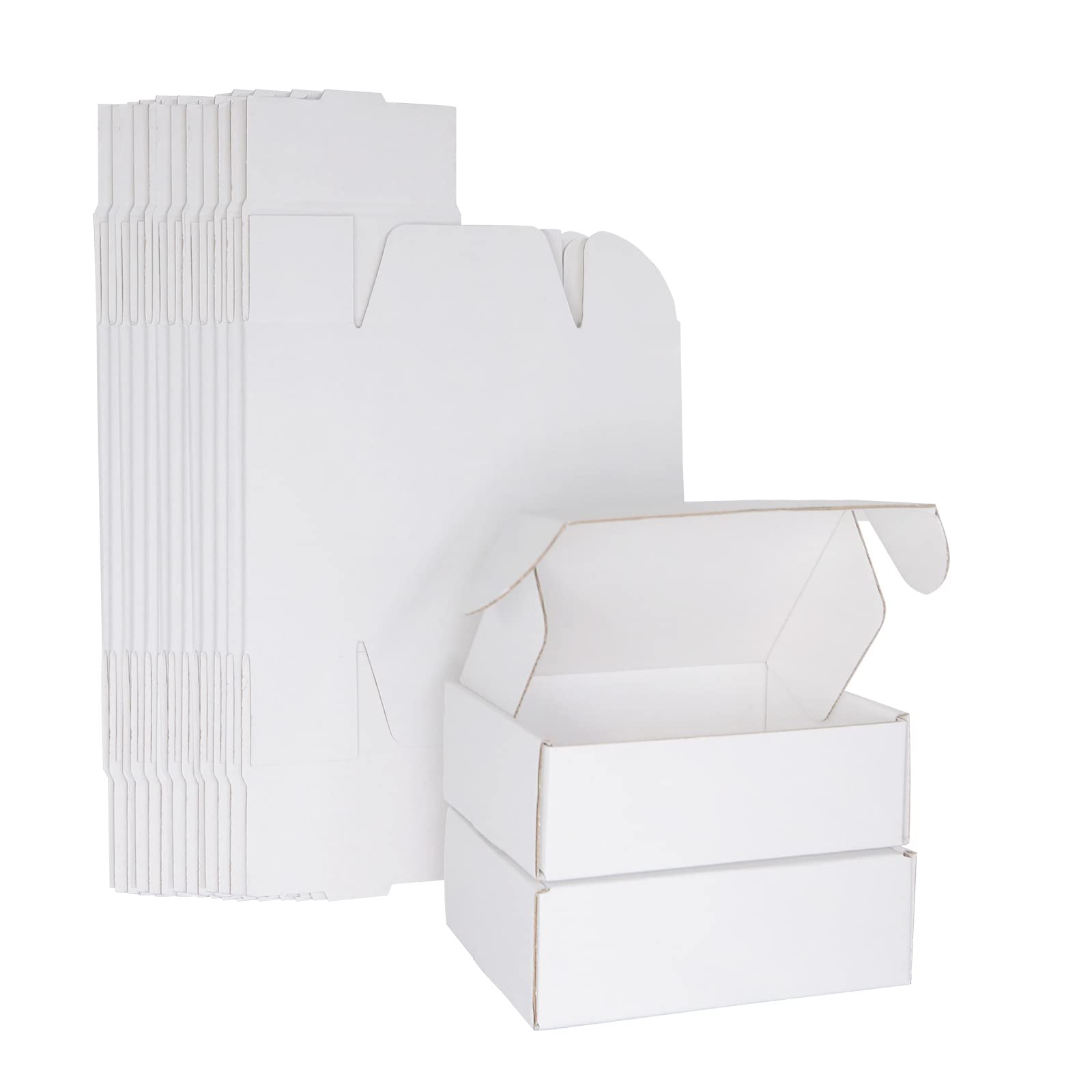 White Corrugated Cardboard Boxes, 150x100x50mm Royal Mail PIP Small Parcel Boxes, Mailing Boxes for Business, Posting, Storing or Gift (10 Pieces)