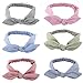 Yeshan Women and Girls Elastic Rabbit Bow Headbands/Bandana/Turban/Headwrap/Hairband with a Wired headband,pack of 6