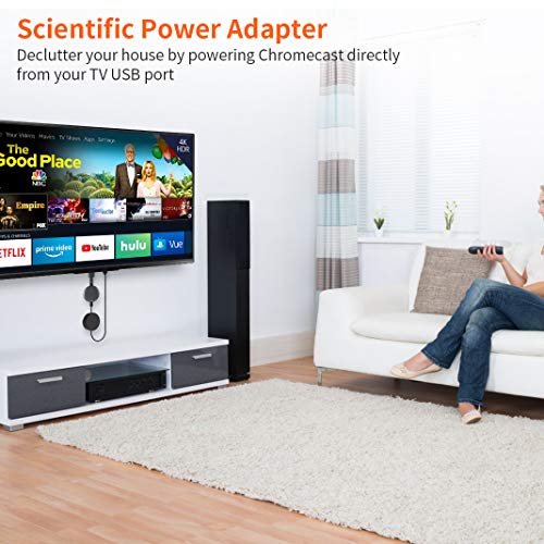 USB Power Cable for Chromecast Accessories, Micro USB Power Adapter for Chromecast and Chromecast Ultra (No AC Adapter Required)