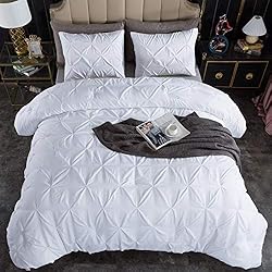 Andency White Queen Comforter Set(90x90Inch), 3