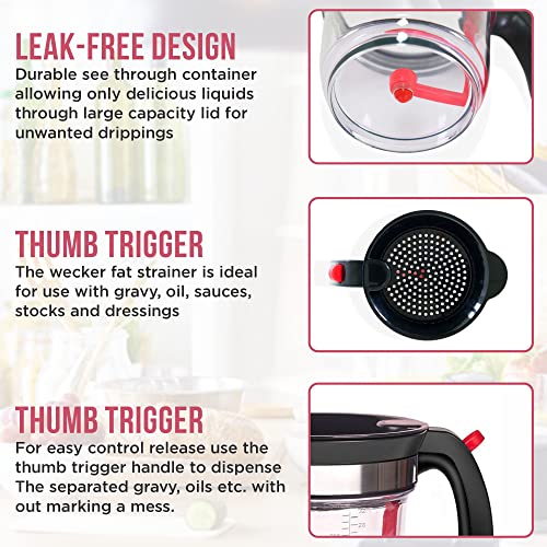 Wecker Fat Separator with Bottom Release Gravy Separator Jug