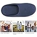 ULTRAIDEAS Men's Lightweight Cotton Slippers with Memory Foam and Soft Sole (Blue/Blue,9-10)