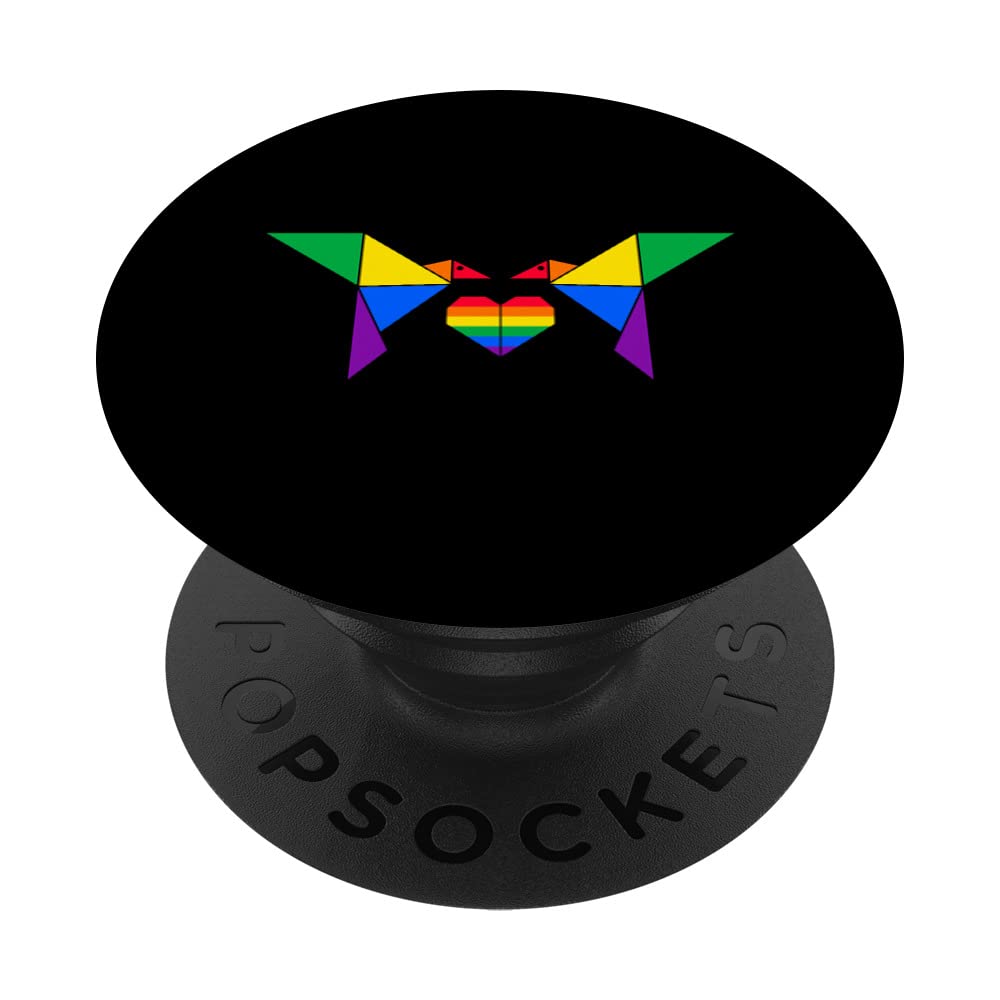 Origami LGBTQ Paper Folding Origamist Gay Pride Flag Origami PopSockets Swappable PopGrip