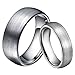 6mm/8mm Dome Brushed Matte Tungsten Metal Ring Comfort Fit Wedding Band for Men Women