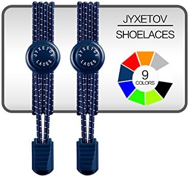 JYXETOV Elastic No Tie Shoelaces with Bonus (9 Colors, 1 Pair, 2 Pairs or 3 Pairs to Choose) for Adults, Kids, Seniors, Casual Shoes, Sneaker, Boots